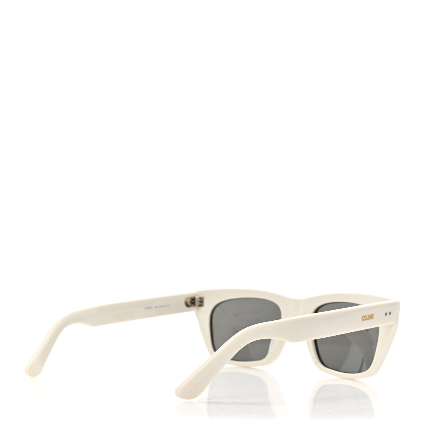 Celine Acetate Polarized Rectangular Sunglasses CL40060I White