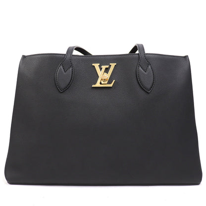 Louis Vuitton Lock Me Shopper Tote Bag Noir Grain Calfskin Leather