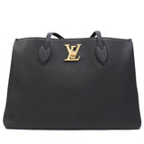 Louis Vuitton Lock Me Shopper Tote Bag Noir Grain Calfskin Leather