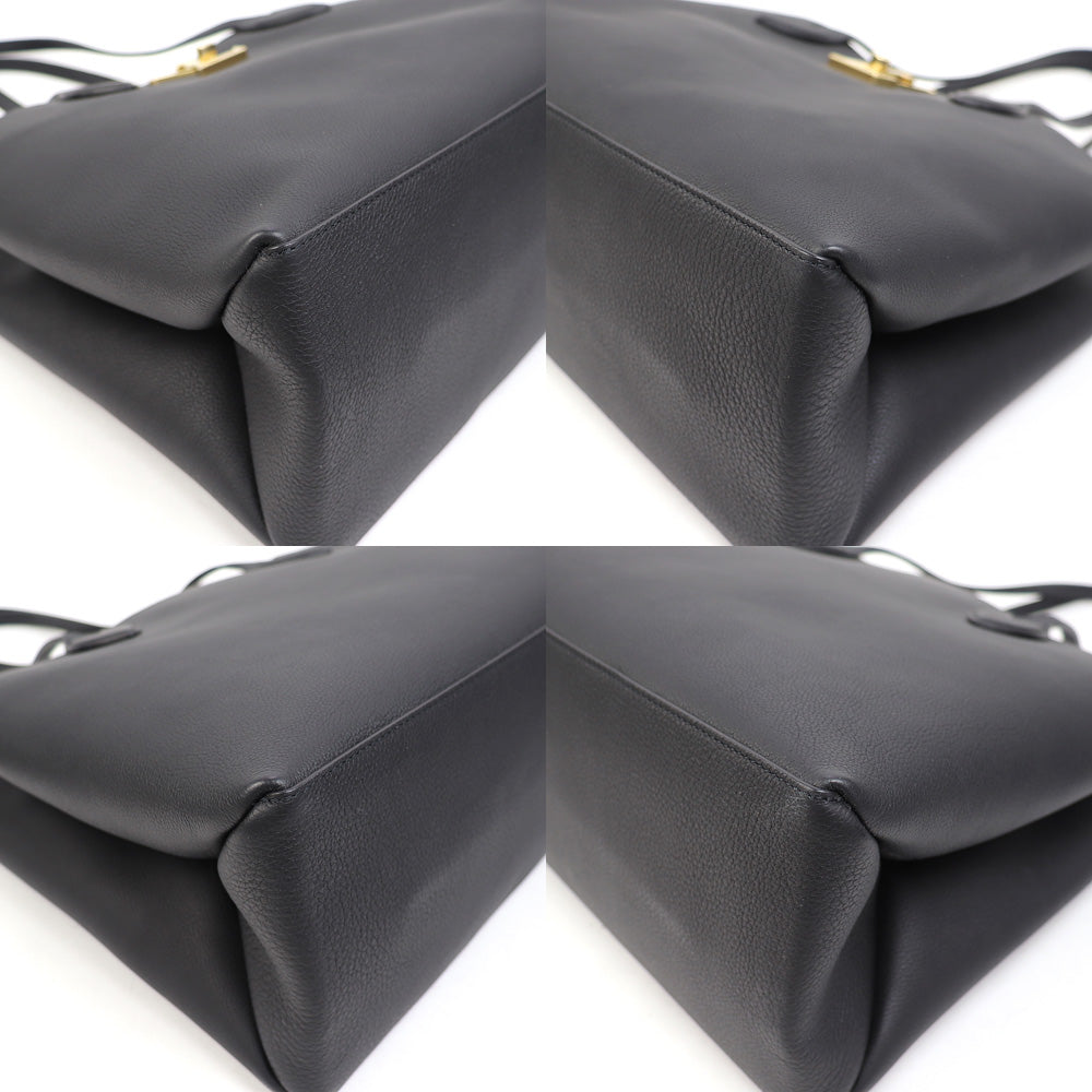 Louis Vuitton Lock Me Shopper Tote Bag Noir Grain Calfskin Leather