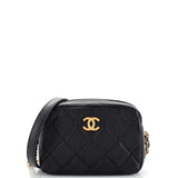 CHANEL Chain Melody Camera Bag Quilted Caviar Small