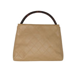 Chanel   Beige Quilted Tortoise Motif Handle Bag