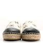 Amelia Lambskin Printed CC Espadrilles 38 White Black