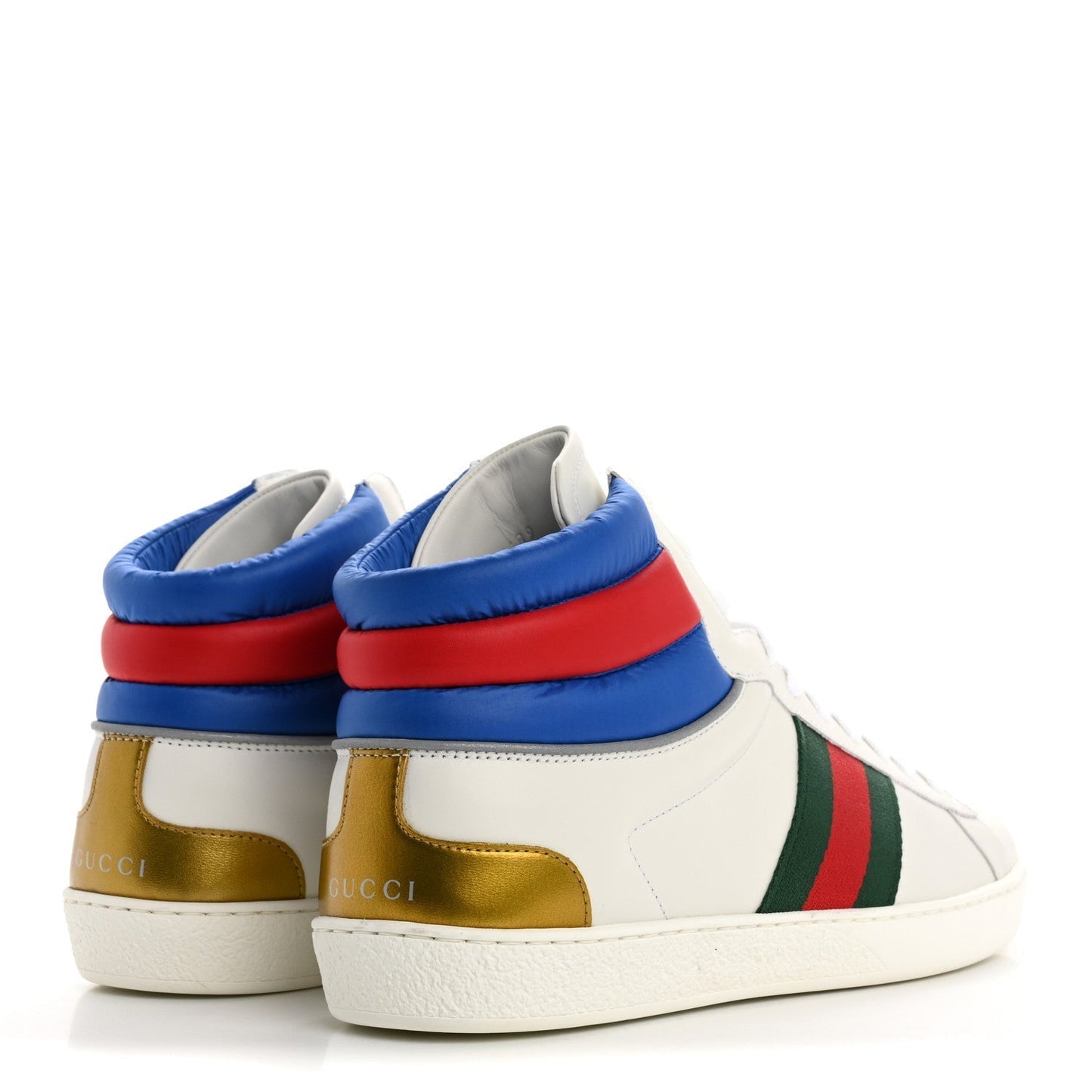 Amelia Calfskin Web Mens Ace High Top Sneakers 9 White Bright Splash