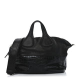 Givenchy Calfskin Crocodile Embossed Medium Nightingale Black