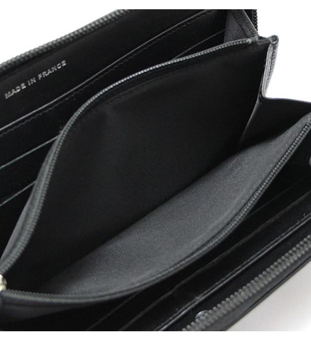 Chanel Makeup Round Fastener Long Wallet Patent Leather Black