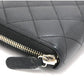 Chanel Matelasse Round Zipper Long Wallet Caviar Skin Black