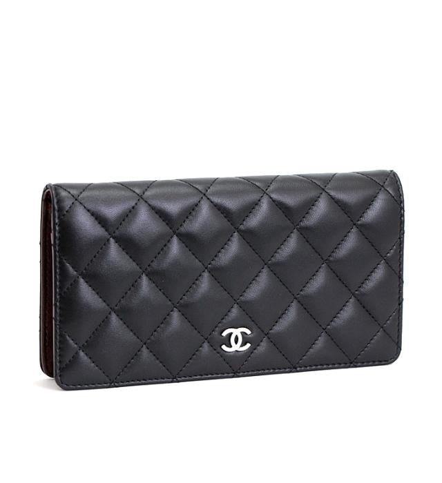 Chanel Matelasse Folio Long Wallet Lambskin Black