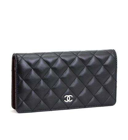 Chanel Matelasse Folio Long Wallet Lambskin Black