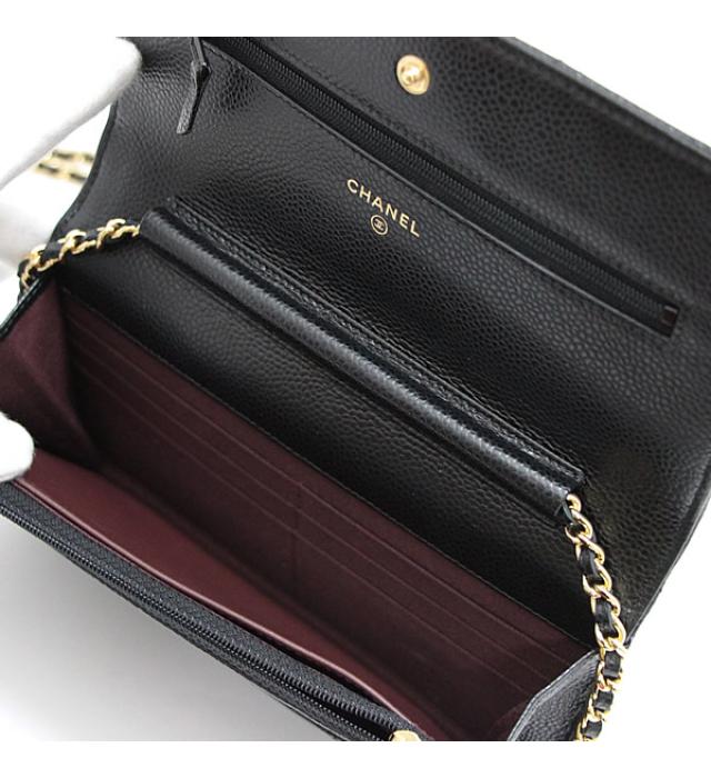 Chanel Matelasse Chain Wallet Caviar Skin G Metal Fittings Wallet