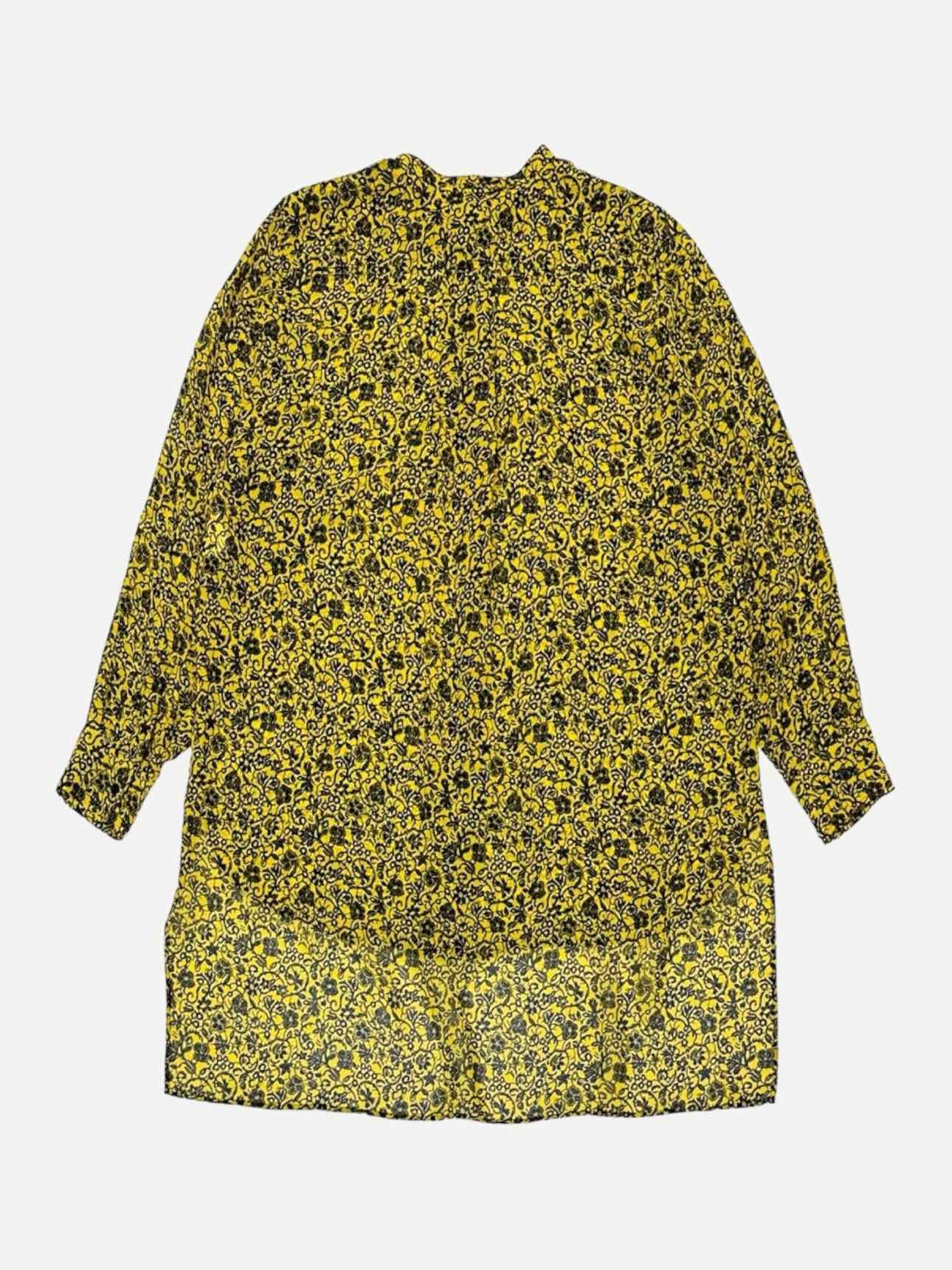 CHRISTIAN DIOR Yellow & Black Floral Size US 6 Blo