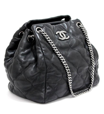 Chanel Chain Shoulder Bag Black Lambskin S Metal Fittings
