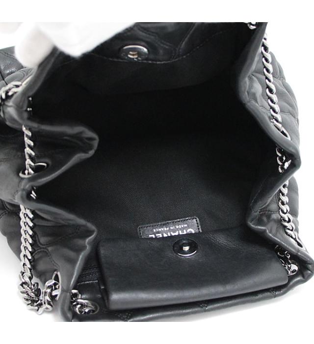 Chanel Chain Shoulder Bag Black Lambskin S Metal Fittings