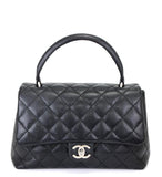 Chanel Kelly Type Handbag Small Black Caviar Skin