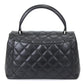 Chanel Kelly Type Handbag Small Black Caviar Skin