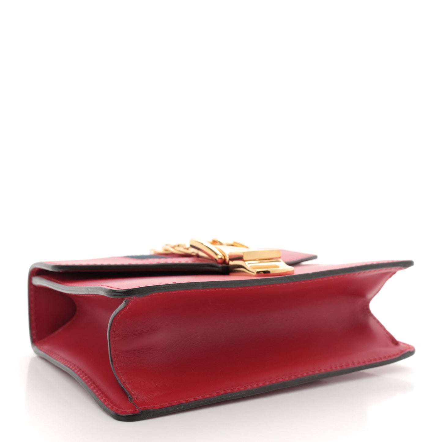 Amelia Calfskin Mini Sylvie Chain Shoulder Bag Hibiscus Red