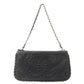 CHANEL Leather Chain Shoulder Bag Hand Bag Black Silver HDW