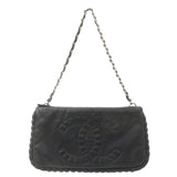 CHANEL Leather Chain Shoulder Bag Hand Bag Black Silver HDW
