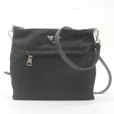 Prada Logo Nylon Leather Shoulder Bag Black Noir BT1023