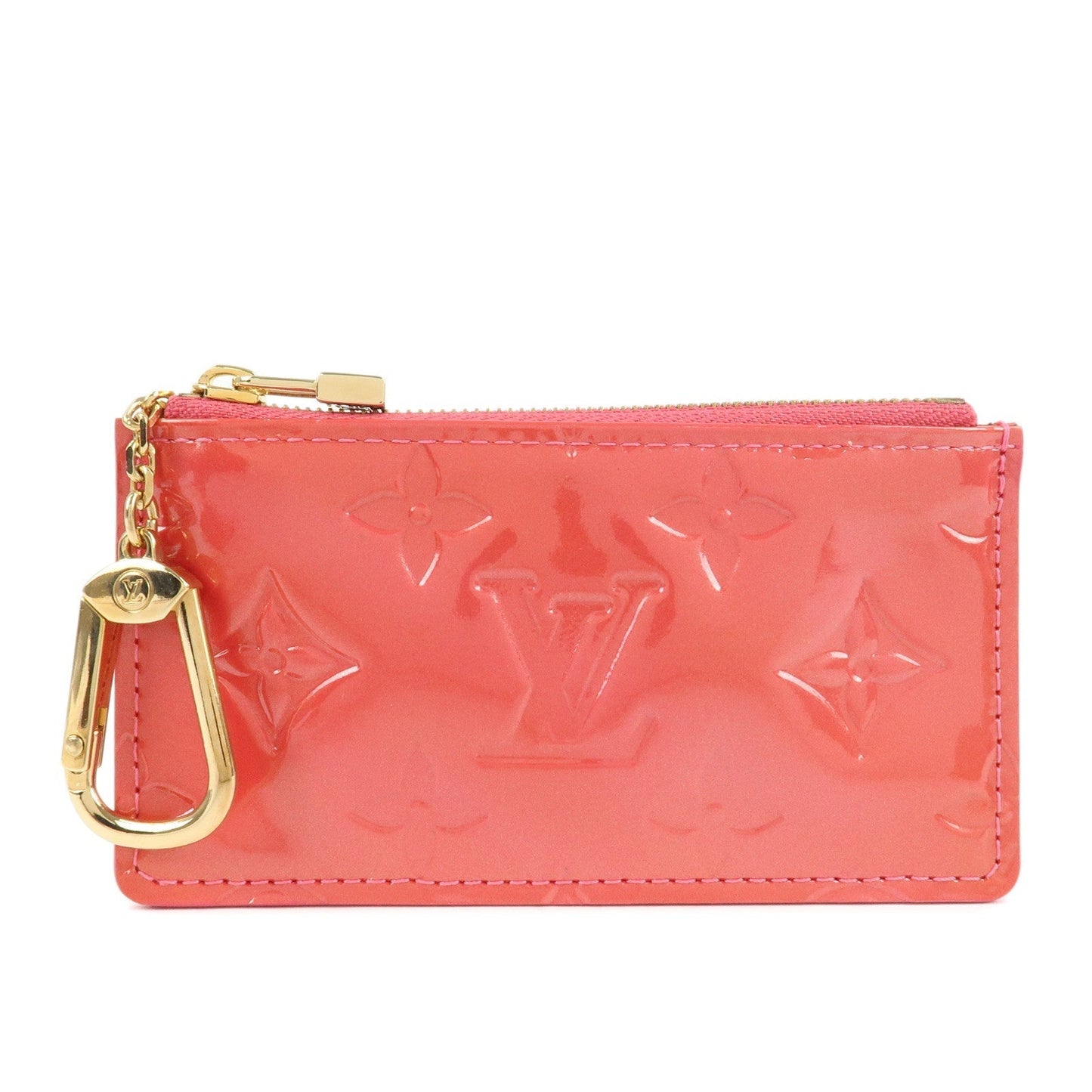 Louis Vuitton Monogram Vernis Pochette Cles Coin Case Pink M9144F