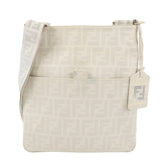 FENDI Zucca Print PVC Shoulder Bag Crossbody Bag White 7VA207