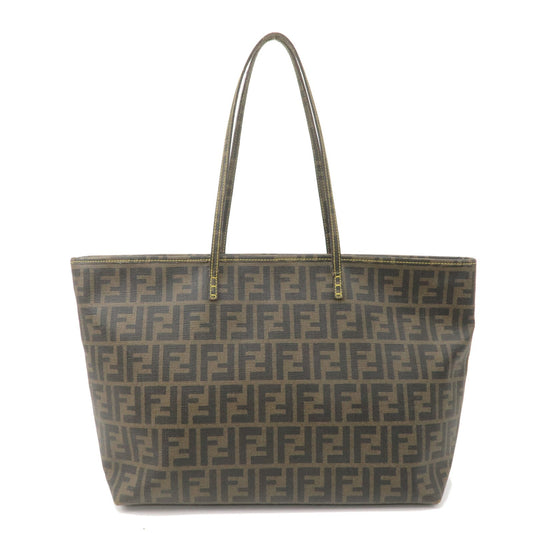 FENDI Zucca PVC Tote Bag Khaki Black Yellow 8BH185