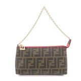 FENDI Zucca PVC Accessoires Pouch Brown Black Pink 8BR592