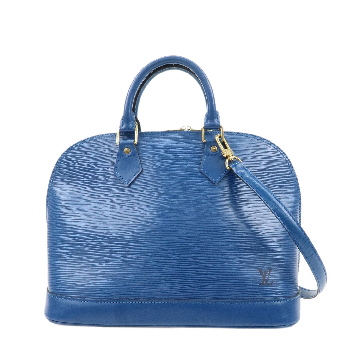 Louis Vuitton Epi Alma Hand Bag Shoulder Bag Toledo Blue M52145