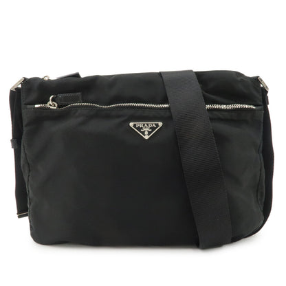 PRADA Logo Nylon Leather Shoulder Bag NERO Black BT0421  d