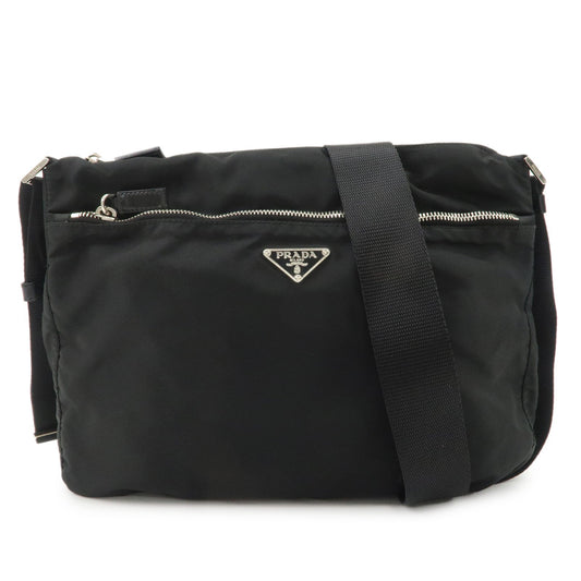 PRADA Logo Nylon Leather Shoulder Bag NERO Black BT0421  d