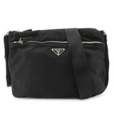 PRADA Logo Nylon Leather Shoulder Bag NERO Black BT0421  d