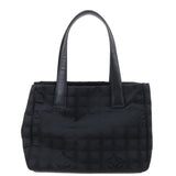 CHANEL New Travel Line Nylon Jacquard PM Tote Bag Black A20457
