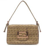 FENDI Zucchino Mamma Baguette Canvas Mini Shoulder Bag 8BK006