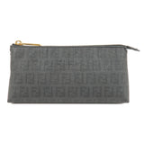 FENDI Zucca Print PVC Leather Cosmetic Pouch Black 7N0074