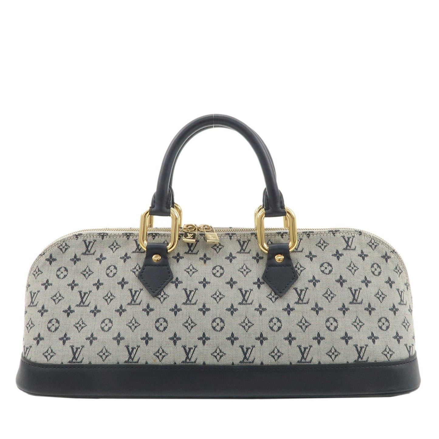 Louis Vuitton Monogram Mini Alma Long Hand Bag Blue M92205