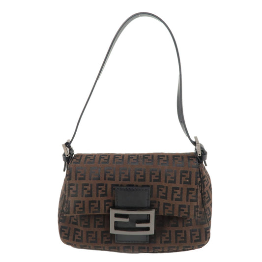 FENDI Zucchino Mini Mamma Baguette Canvas Leather Hand Bag 8BR180