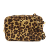 PRADA Logo Unborn Calf Shoulder Bag Pouch Brown 1NF674  d