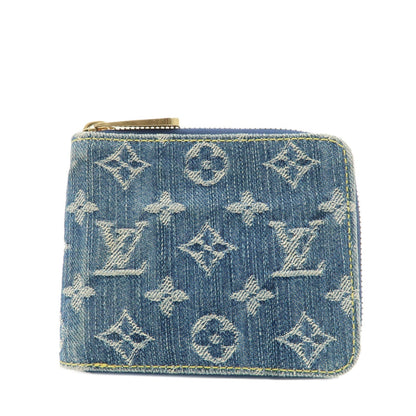 Louis Vuitton Monogram Denim Mini Zippy Wallet M95342 Blue
