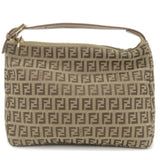 FENDI Zucchino Canvas Leather Hand Bag Beige Brown 8N0005