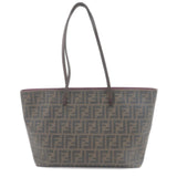 FENDI Zucca PVC Leather Shouder Bag Tote Bag Brown Black 00738516
