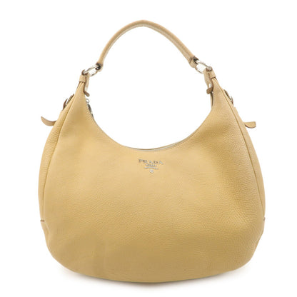 PRADA Leather Shoulder Bag Beige BR4311  d