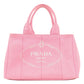Prada Logo Canapa CanvasTote Bag Hand Bag Pink B1877B