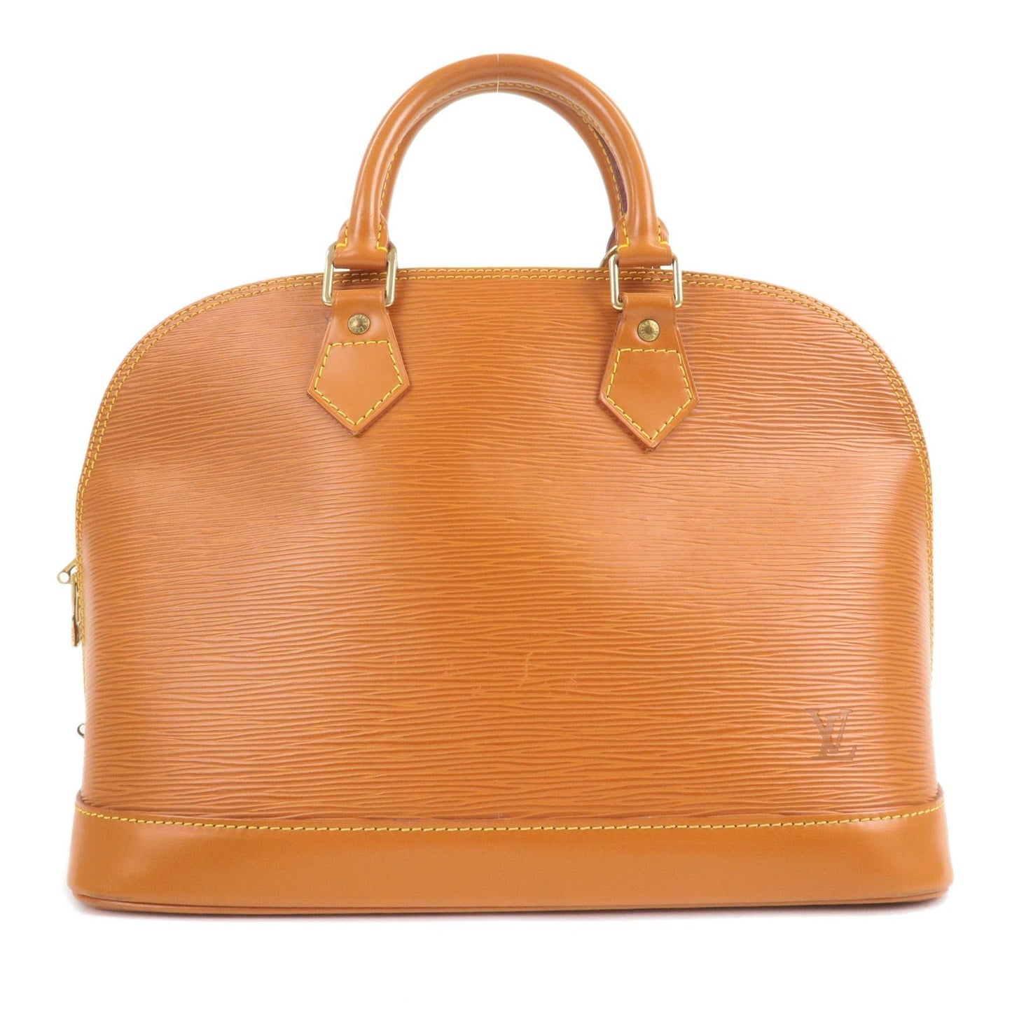 Louis Vuitton Epi Alma Hand Bag Zipang Gold M54148