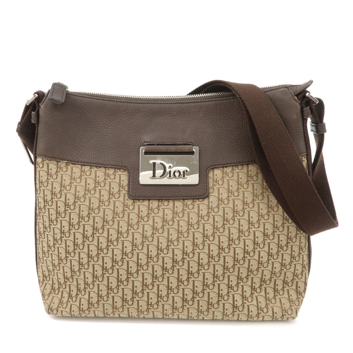 Christian Dior Street Chic Trotter Canvas Leather Shoulder Bag  d