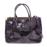 PRADA Patent Leather 2Way Shoulder Bag Flower Motif B2274F  d
