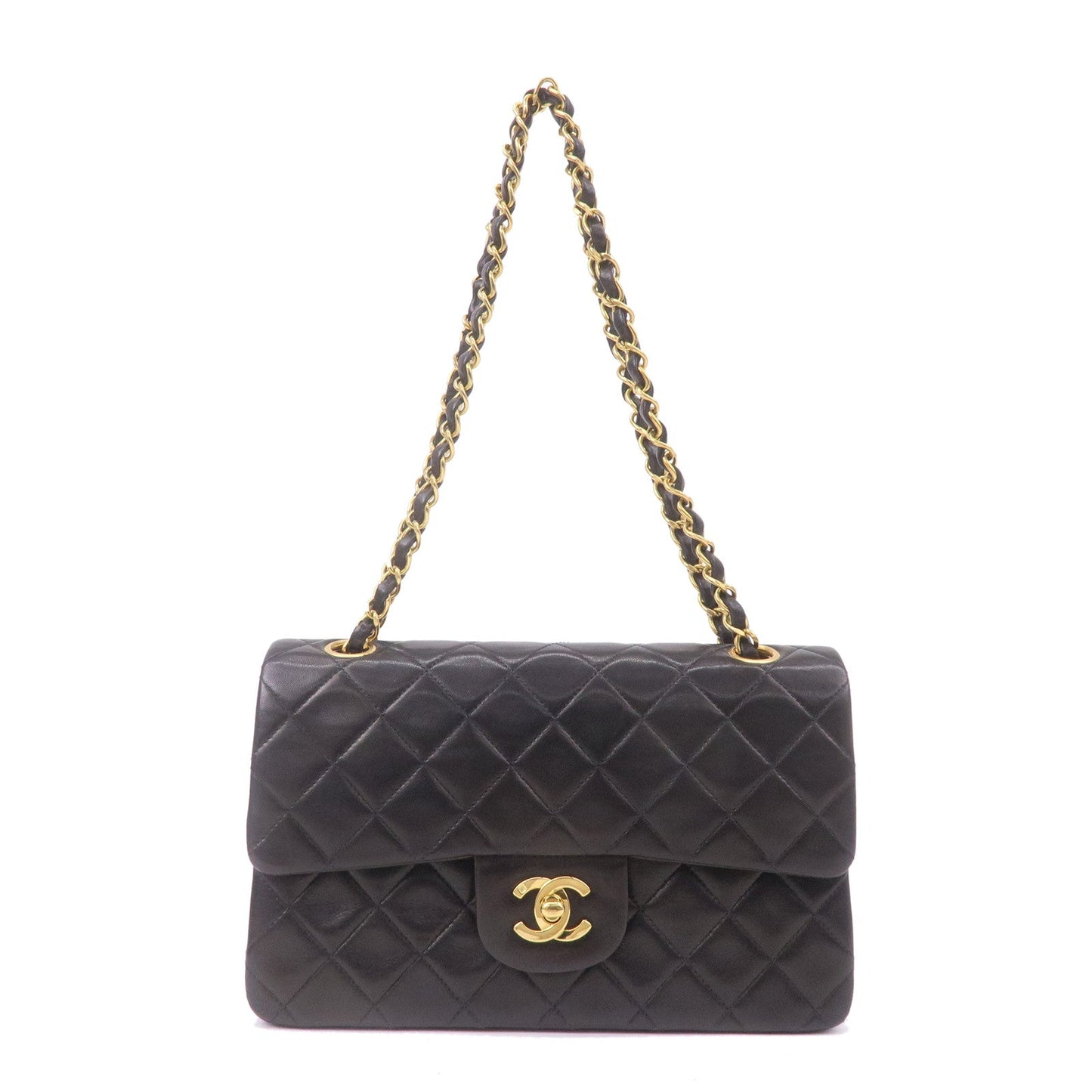CHANEL Matelasse Lamb Skin 23 Double Flap Shoulder Bag A01113