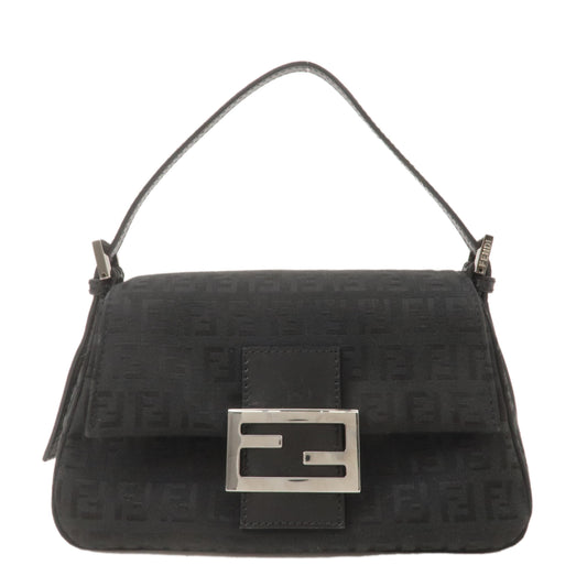 FENDI Zucchino Mamma Baguette Canvas Leather Shoulder Bag 8BR180