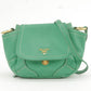 Prada Logo Leather Shoulder Bag Crossbody Bag Green