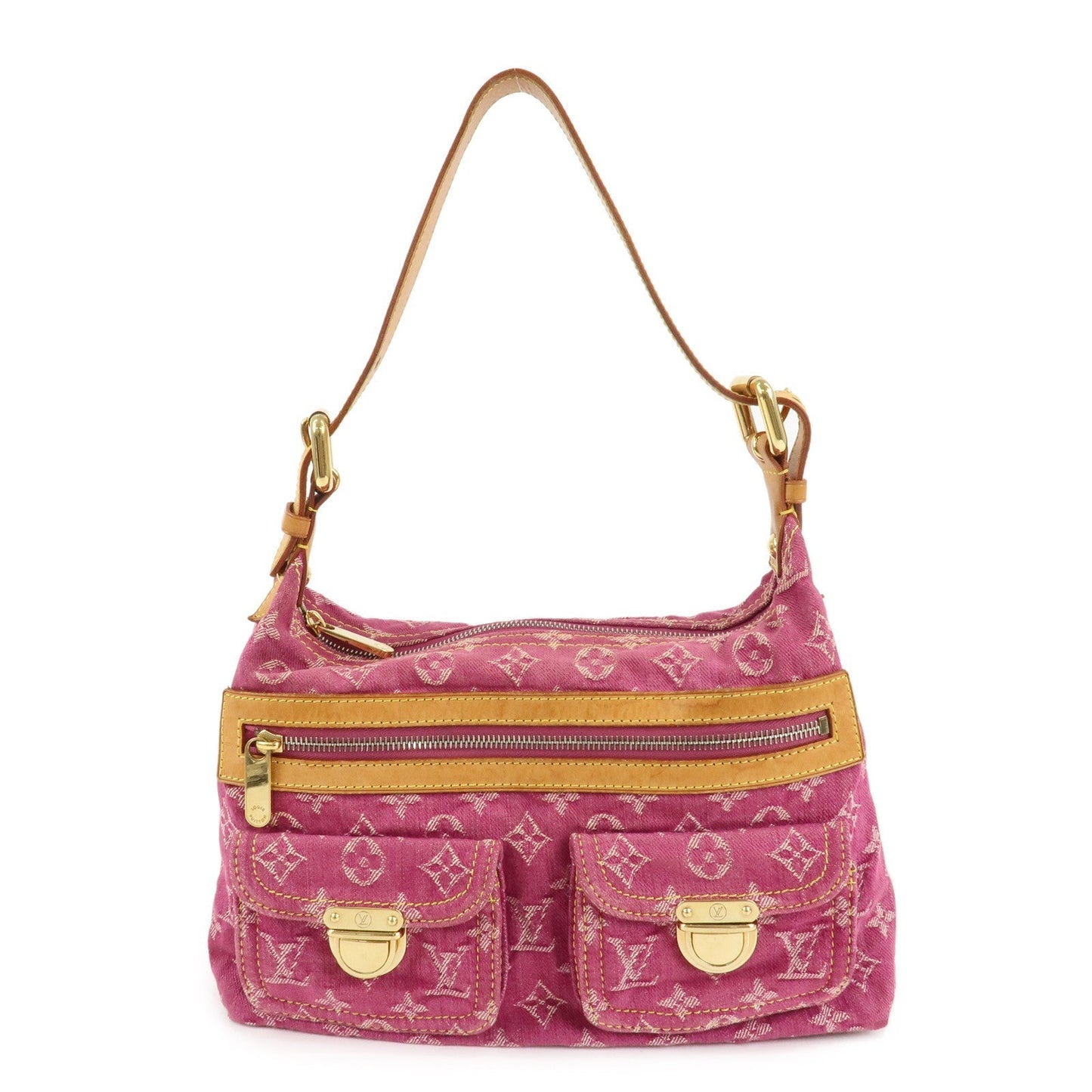 Louis Vuitton Monogram Denim Baggy PM Shoulder Bag Fuchsia M95212