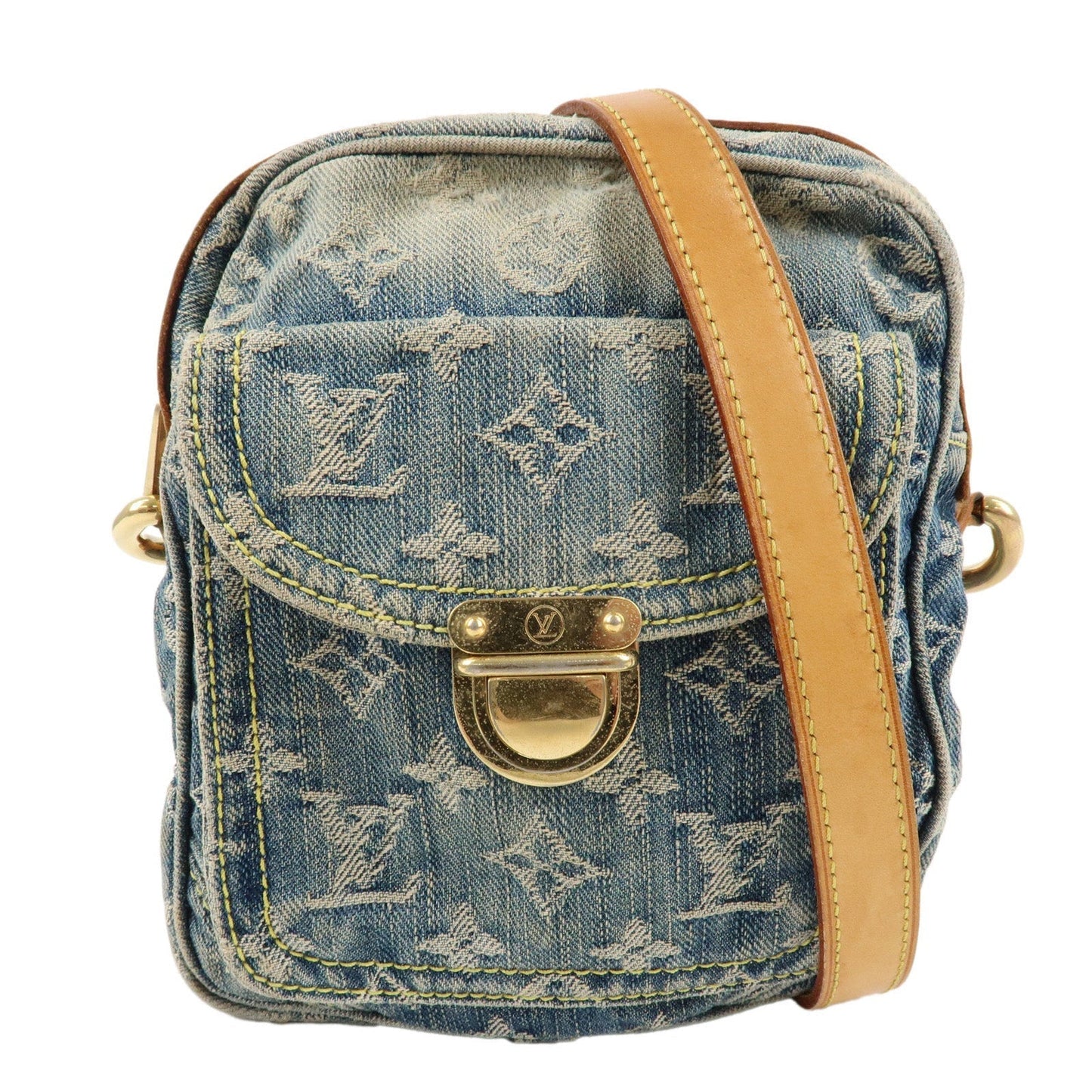 Louis Vuitton Monogram Denim Camera Bag Shoulder Bag Blue M95348